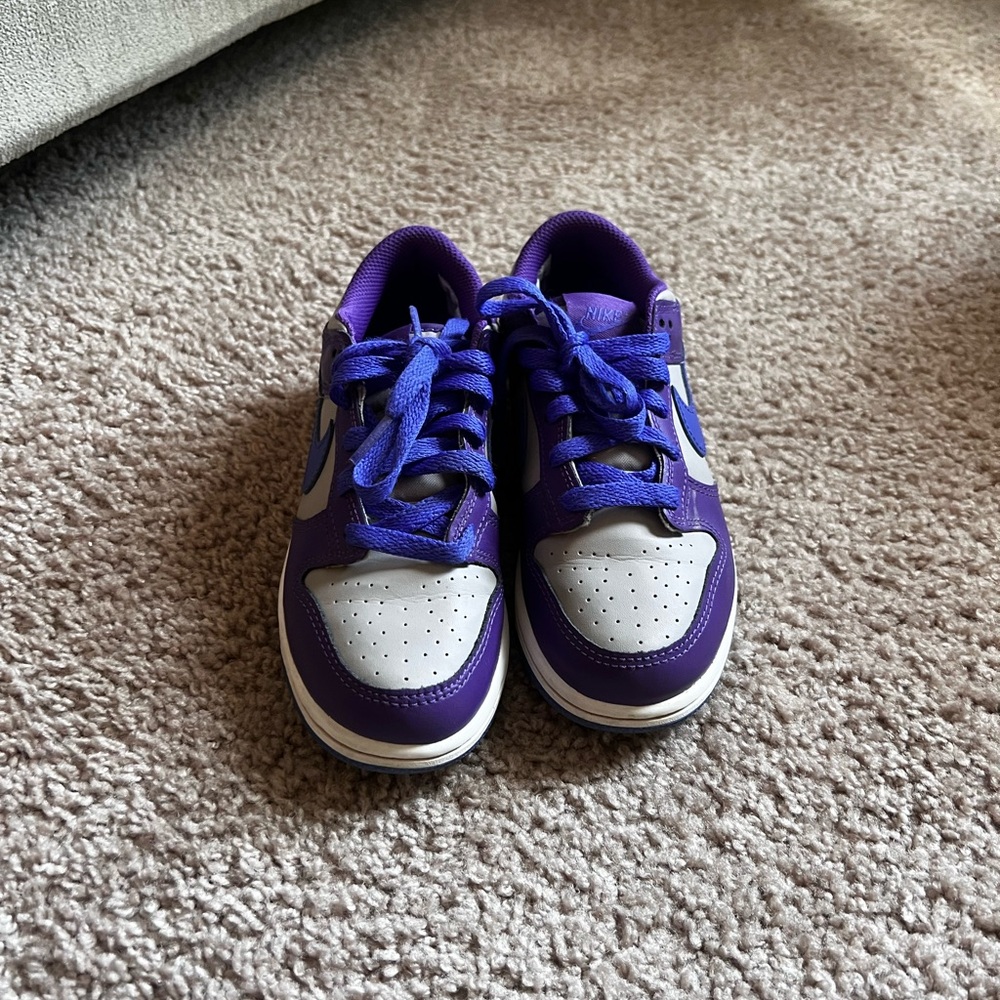 Nike Kids Purple and White Low-Top Sneakers